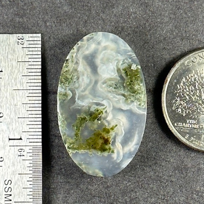 Moss Agate Green Stone Cab Stability Grounding