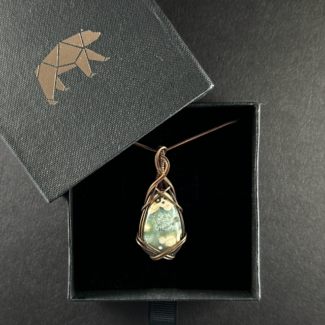 Ocean Jasper Crystal Jewelry Pendant Necklace