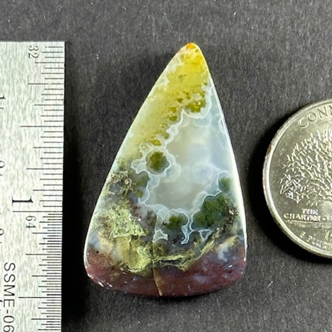 Moss Agate Green Red Stone Cab Stability Grounding