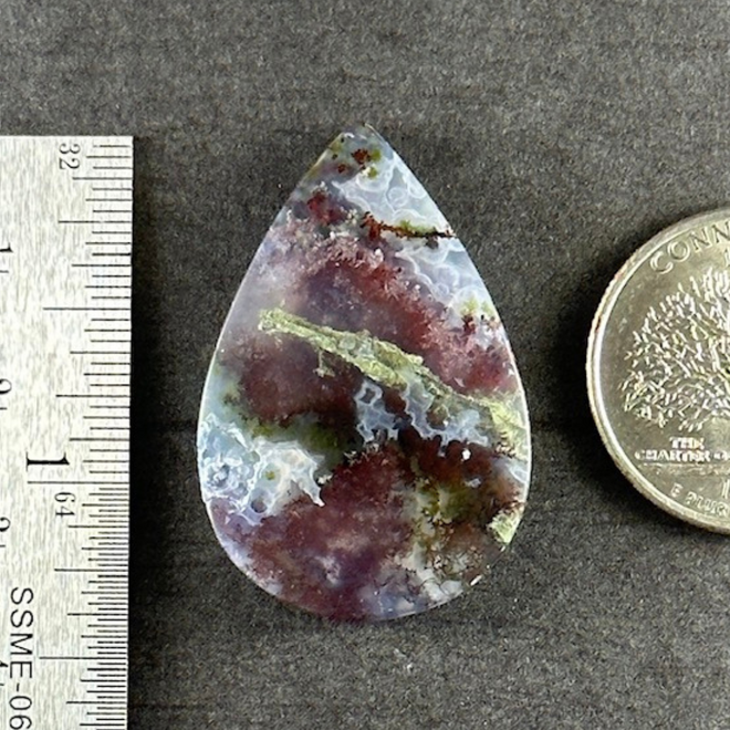 Moss Agate Green Red Stone Cab Stability Grounding