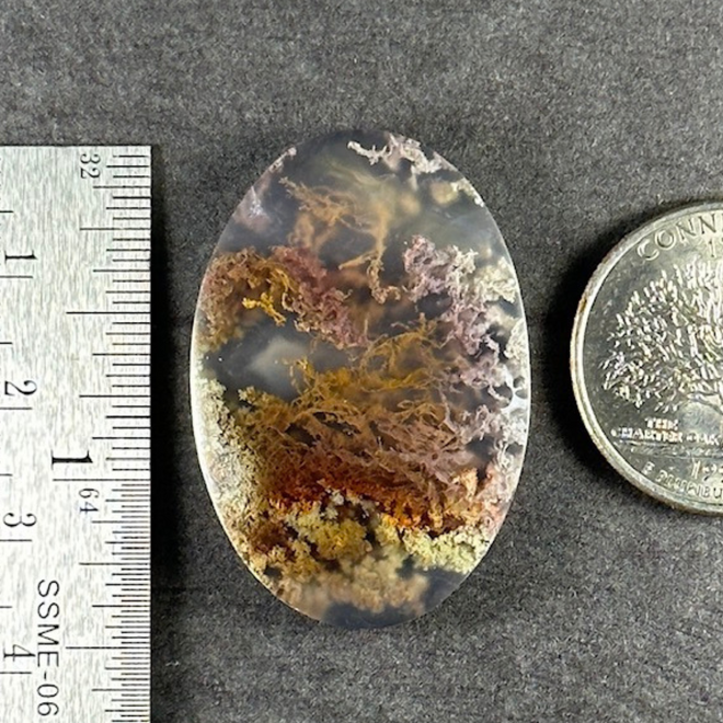 Moss Agate Green Purple Red Stone Cab Stability Grounding