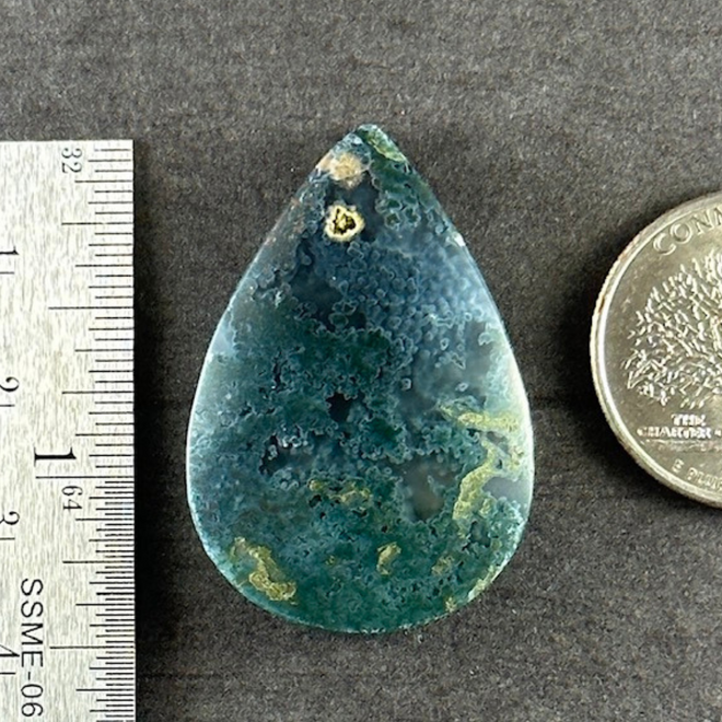 Moss Agate Green Stone Cab Stability Grounding