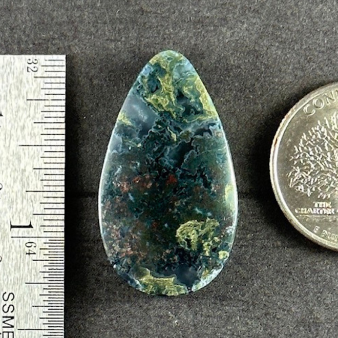 Moss Agate Green Stone Cab Stability Grounding