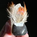 Onyx Crystal Protection Gemstone with Feathers
