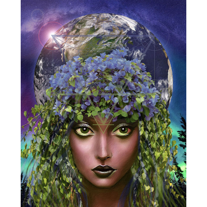 Gaia Goddess of Earth Decor, Ancient Deity Gaia Artwork