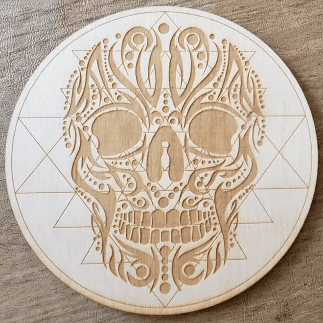 Crystal Grid Tribal Skull Sri Yantra Sugar Skull Board Template