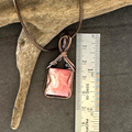 Necklace - Wire-Wrapped with Copper: Rhodochrosite Square Gemstone