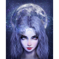 Luna Moon Goddess Art Print, Lunar Deity Wall Art, Goddess of Moon Luna Poster