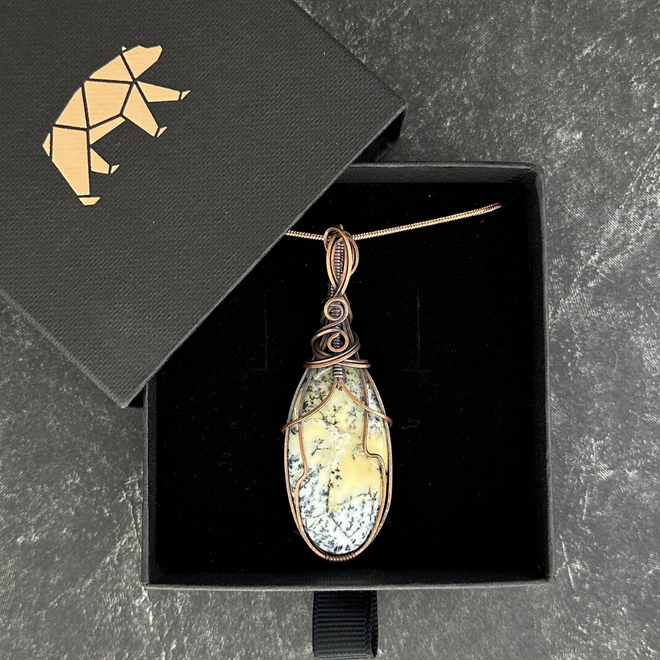 Dendritic Agate Mineral Jewelry Pendant Necklace