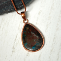 Azurite in Copper Necklace Pendant Truth and Grounding Properties