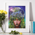 Gaia Earth Goddess Art Print, Mother Earth Gaia Wall Art, Greek Mythology Gaia Poster