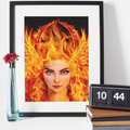 Vesta Fire Goddess Art Print Hearth Goddess Vesta Wall Art Vesta Mythological Fire Deity Poster