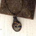 Necklace - Wire-Wrapped with Copper: Sodalite in Matrix Oval